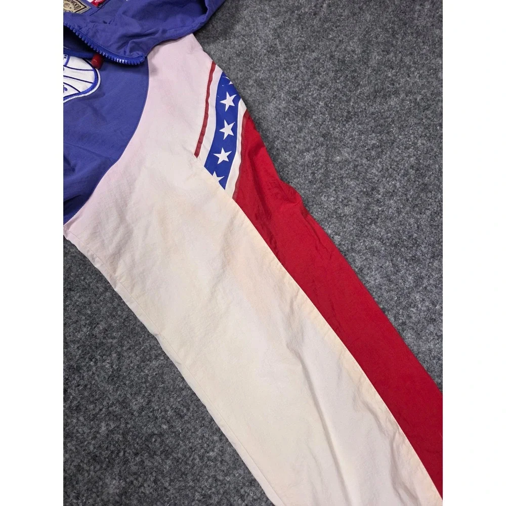 76ers Windbreaker Mens Medium Mitchell & Ness Philadelphia NBA Half Zip Jacket - Picture 10 of 14